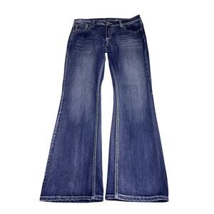 Y2K Weekend Flare Jeans Women’s Size 12 Dark Wash Low Rise Bootcut